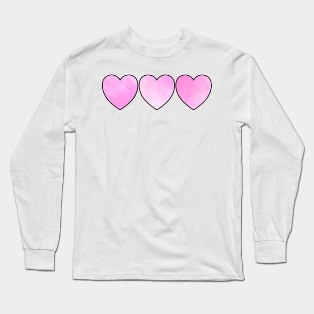 3 Hearts Long Sleeve T-Shirt by lolosenese